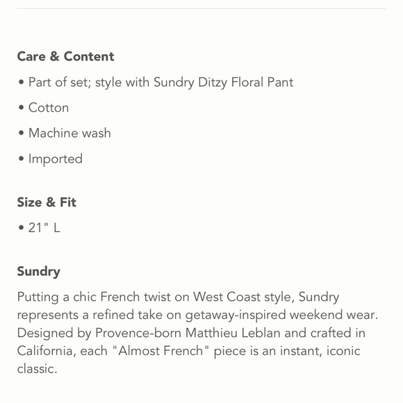 *Anthropologie Sundry Ditzy Floral Bubble Sleeve Top - Picture 5 of 5